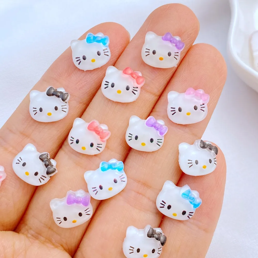 Cute Mini 8*10mm Resin Little Cat Series Flatback Ornament Jewelry Making Manicure Hairwear Accessories 50Pcs