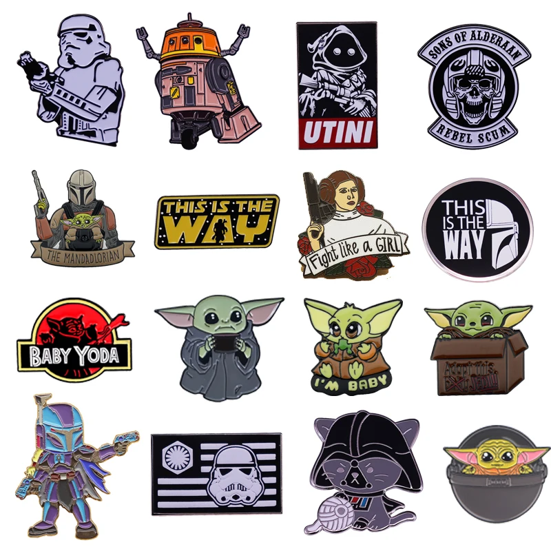 Disney Mandalorian Smalto Pin Darth Vader Badge Cool Spilla Cartoon Valigetta Bavero Distintivo Gioielli Decorativi Fan Di Film Regali |
