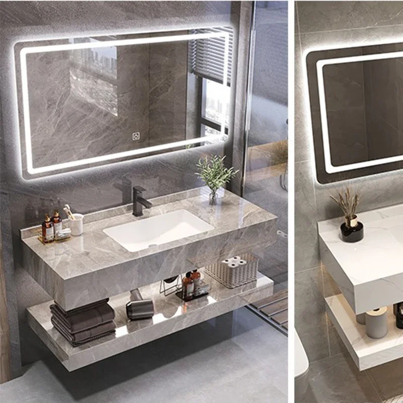 Simple Partition Bathroom Vanities Storage Vintage Toilet Vanity Bathroom Vanities Washbasin Light Mobiletto Bagno Furniture