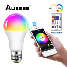 

Aubess Bluetooth-compatible Smart LED Bulb Magic Lamp Colourful RGB+CCT 10W LED Lamp Home Bedroom Christmas Decoration Light