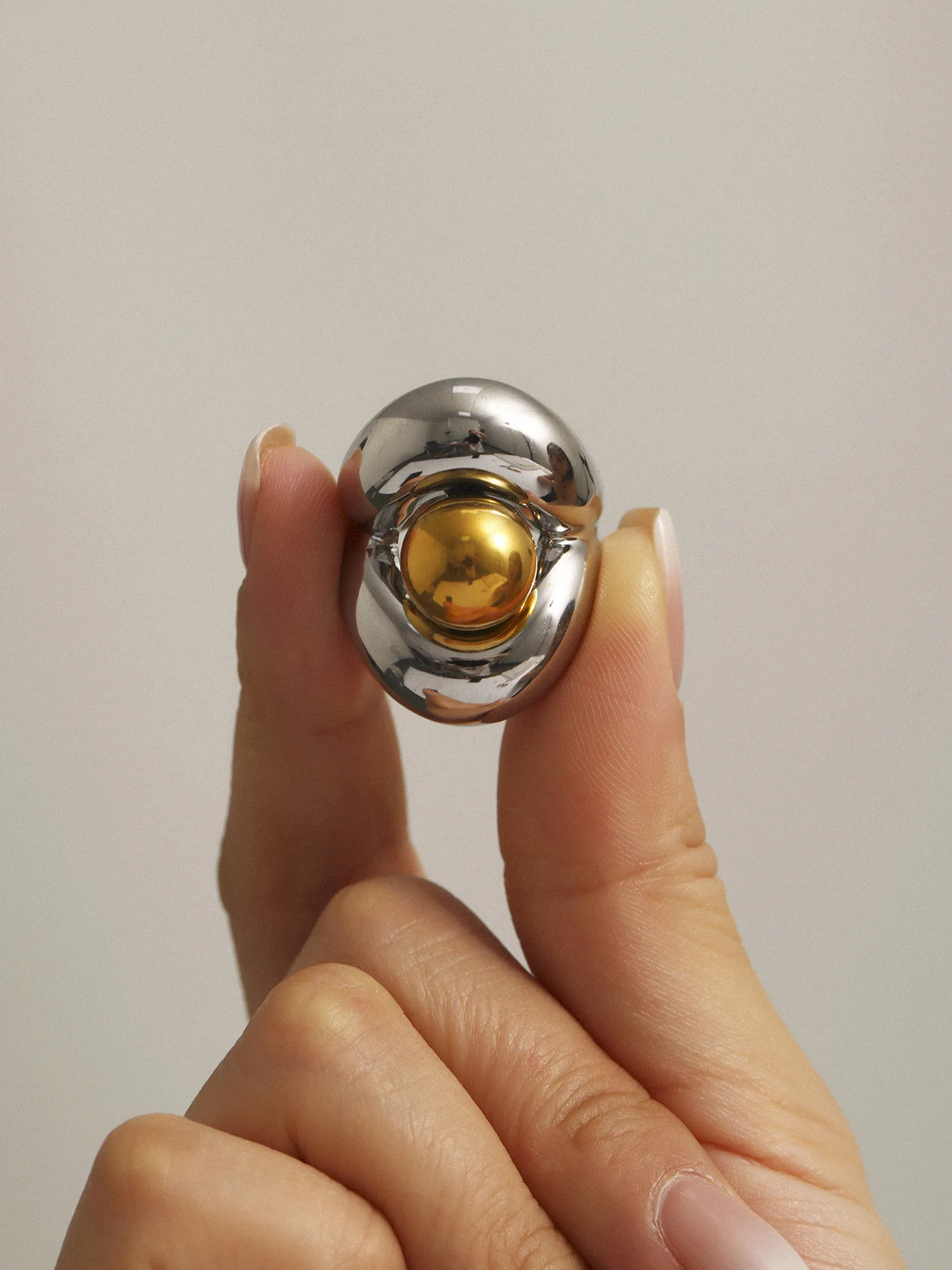 Neuer Ring aus Edelstahl 316, für Damen, Goldfarbe, Silber, Lippen, sphärisch, personalisierbar, großer Ring, weiblicher Modeschmuck, wasserdicht – Detail 5
