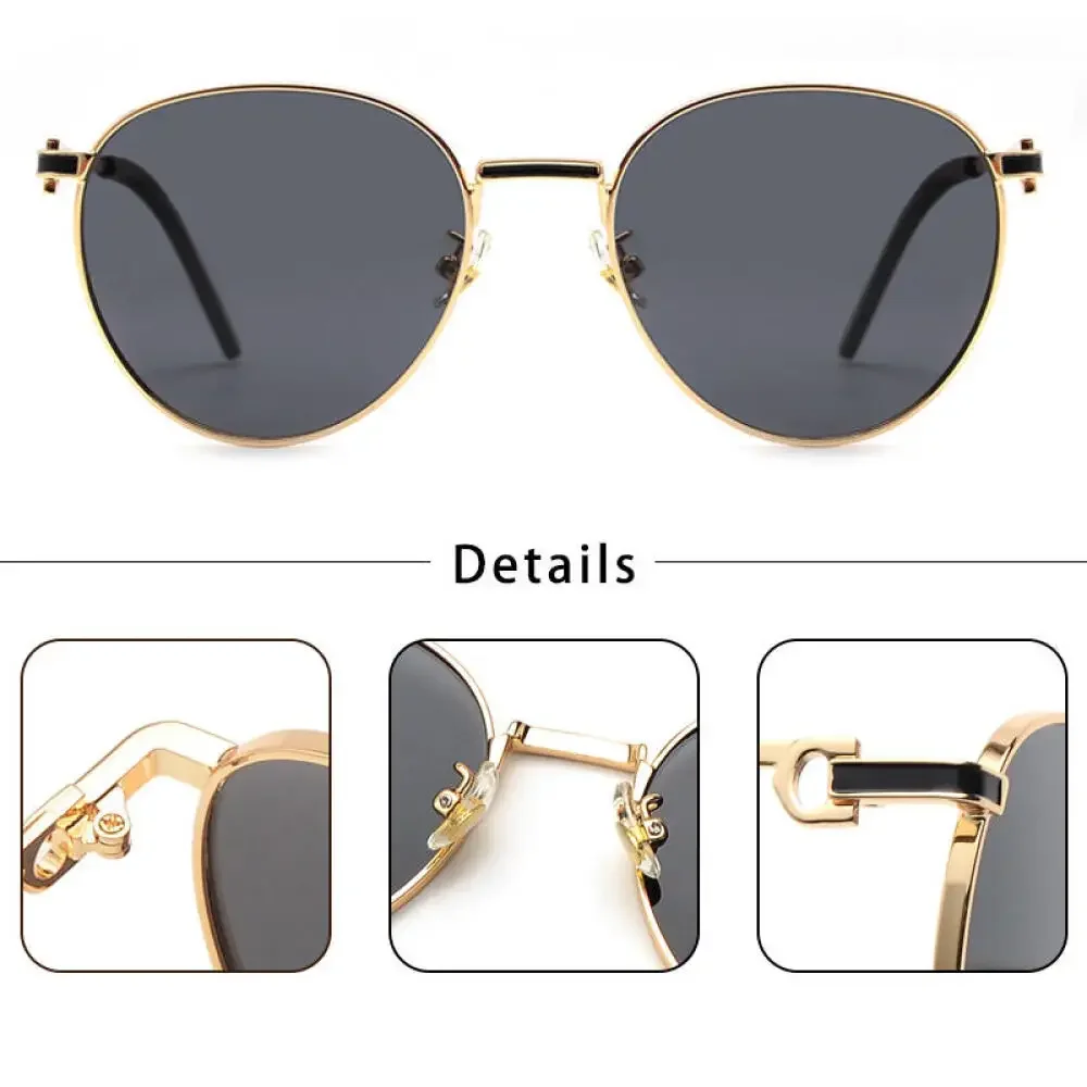 Vintage Round Metal Frame Sunglasses - High Quality UV400 Eyewear