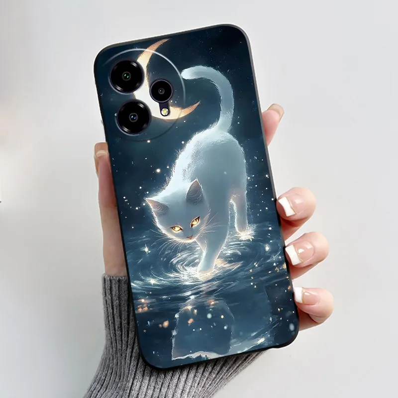 Aesthetic Cute Cat Cartoon Silicone Soft TPU Phone Case Cover
