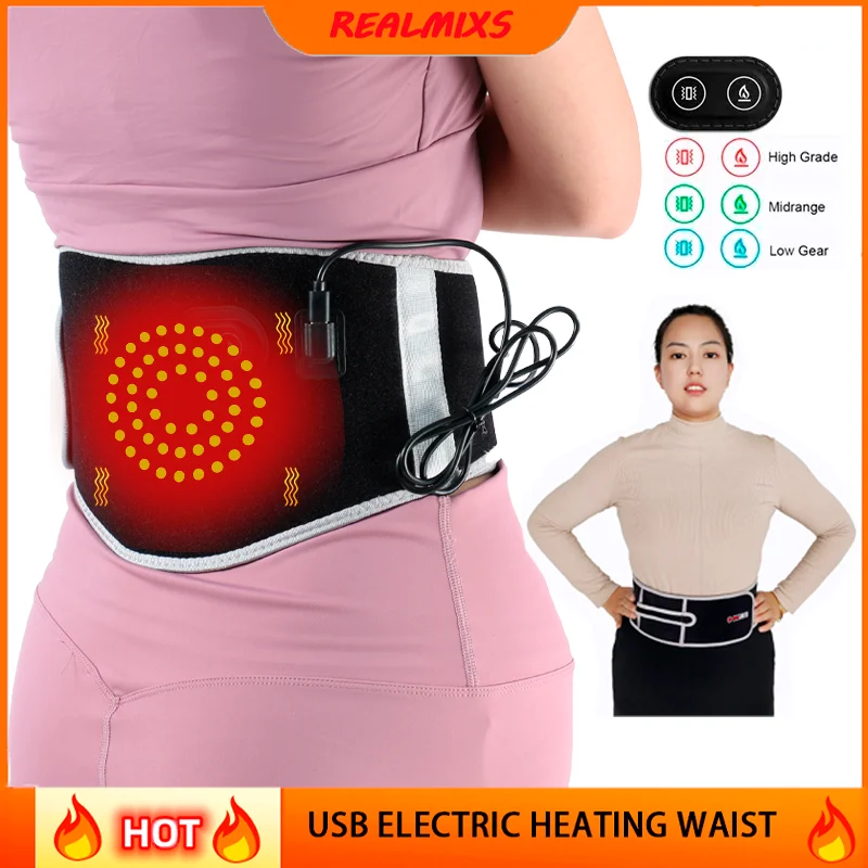 

USB Electric Heating loin Warmer Anti Pain Relief Therapy Tool Hot Waist Lumbar Back Pad Belt Protector Band Brace Band Support