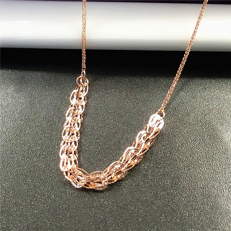 

Женское блестящее ожерелье из розового золота 585 пробы, 14 к