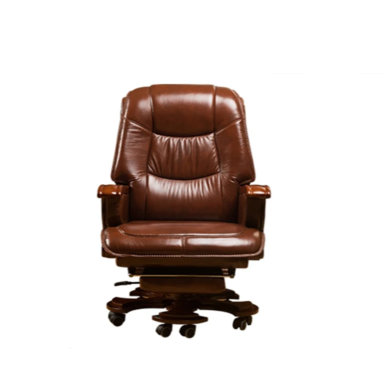 

Massage Reclining Boss Chair Leather Executive Chair Solid Wood Swivel Chair Computer Chair Home Lift Office Chair