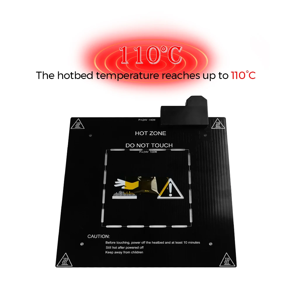 Substrato de Alumínio Cama Aquecida para Ender3 Hotbed com Cabo Plataforma de Heatbed Peça da Impressora 3d 220 mm 235 mm 250 mm 310 mm x mm 12v 24v - Imagem 5