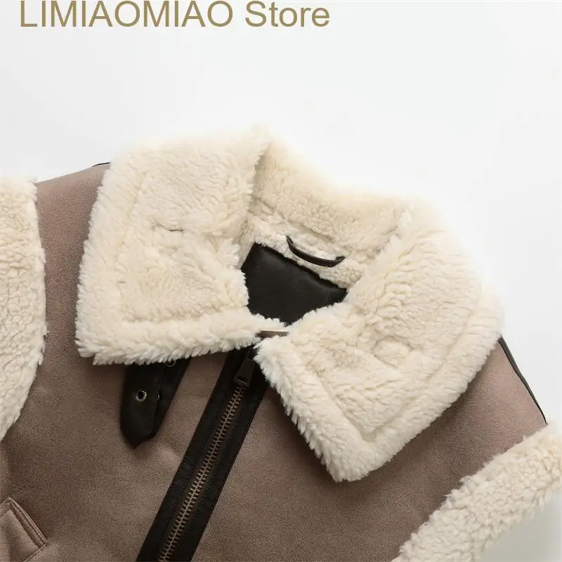 New Autumn Winter Women Fur Vest High Street Female Faux Sheepskin Fur Waistcoat Chic Fleece Thick Warm Sleeveless Outwear