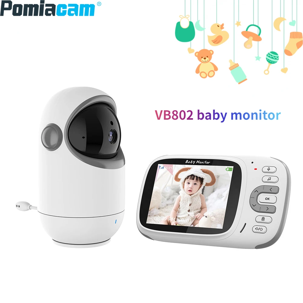 НОВЫЙ радионяня VB802 Беспроводная с PTZ-камерой камера безопасности 3,2 дюйма ночное видение мониторинг температуры детская камера