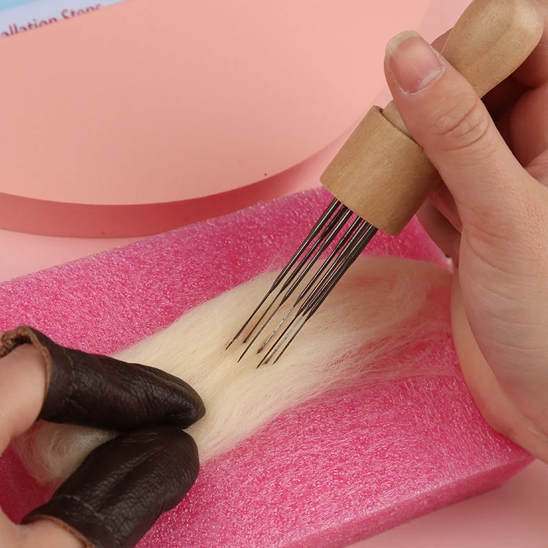 Wool Felting Needles Kit With Foam Glue Stick Fingercots Scissors Handcraft DIY Felt Kit Needles for Wool Roving needle felting kit,wool felting kit,felting needles
