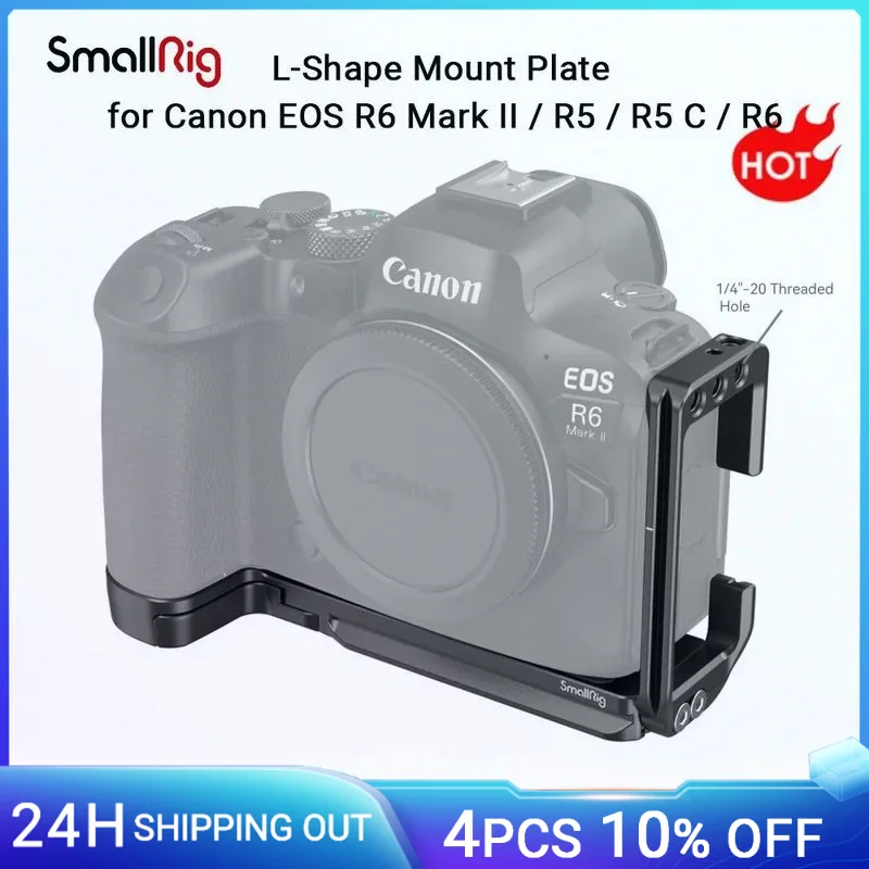 Placa de Montagem em l Smallrig para Canon Eos r6 Mark ii r5 r5 c Suporte l r6 com Placas de Libertação Rápida Arca-swiss 4160