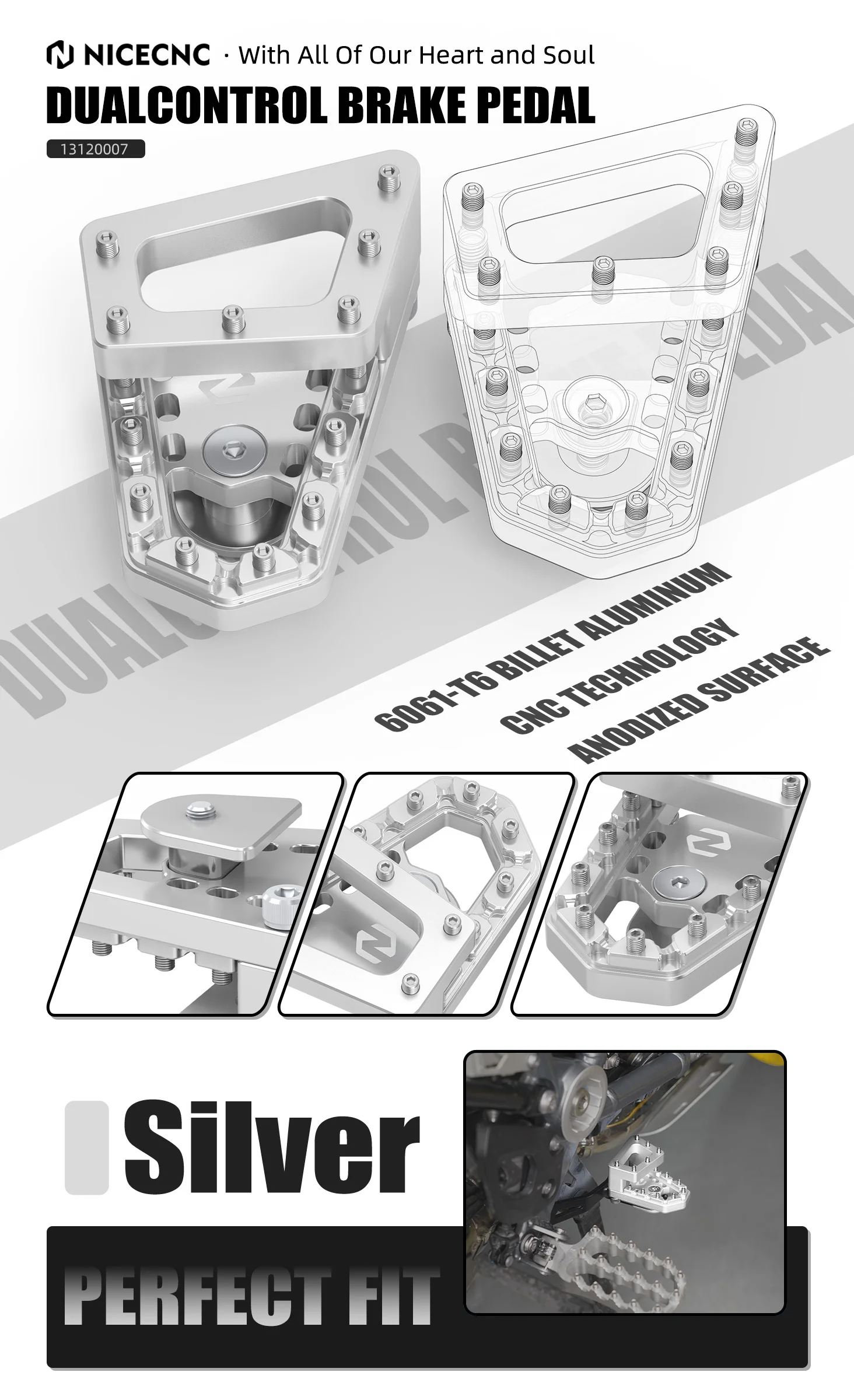 Für BMW R1250GS R1250 GS R 1250GS R1250GS 2018-2023 DualControl Hinterradbremshebel Pedal Fußrasten Fußstützen Extender – Detail 12