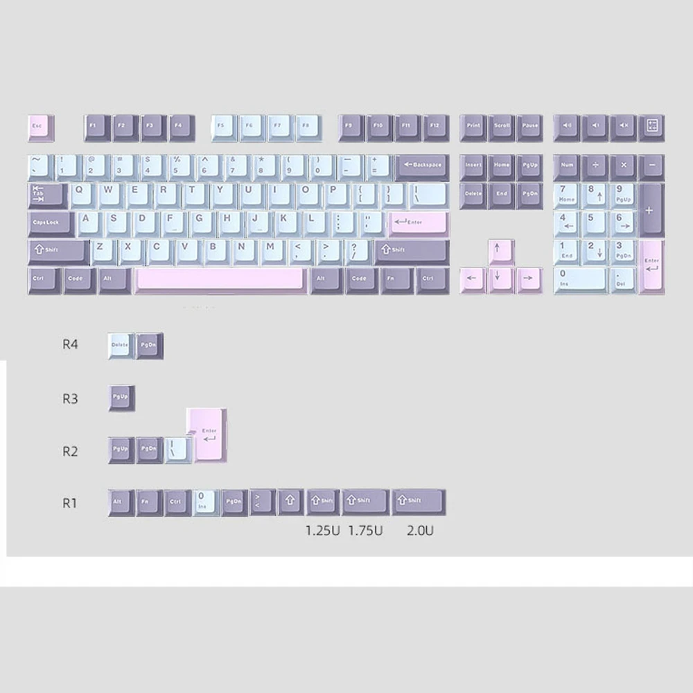 Cherry Keycaps para Teclado Mecânico Pbt 60 70 80 90 104 mx Gateron Outemu Panda Kailh Switch 125 Chaves - Imagem 2