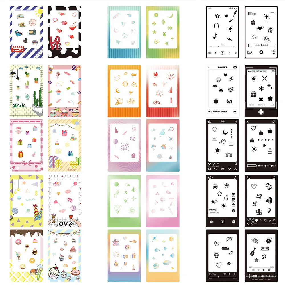 3-Inch Photo Border Sticker Patteren Cartoon Camera Decoration Stickers For Fujifilm Instax Mini Liplay 12 40 Evo SE 11 Camera,instax photo stickers