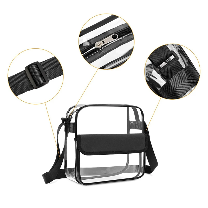 Ladies Handbag Summer Clear Transparent PVC Jelly Women's Travel Beach Shopping Shoulder Waterproof Crossbody Purse