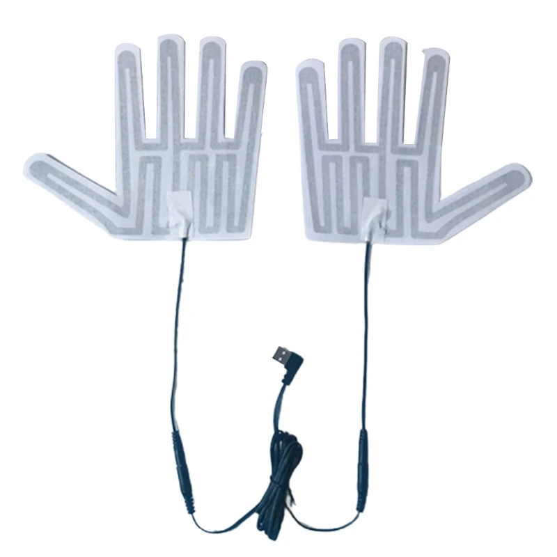 5V USB Heated Gloves Pad 5 Finger Type Electric Gloves Heating Film Pads Rechargeable Hand Heater 3