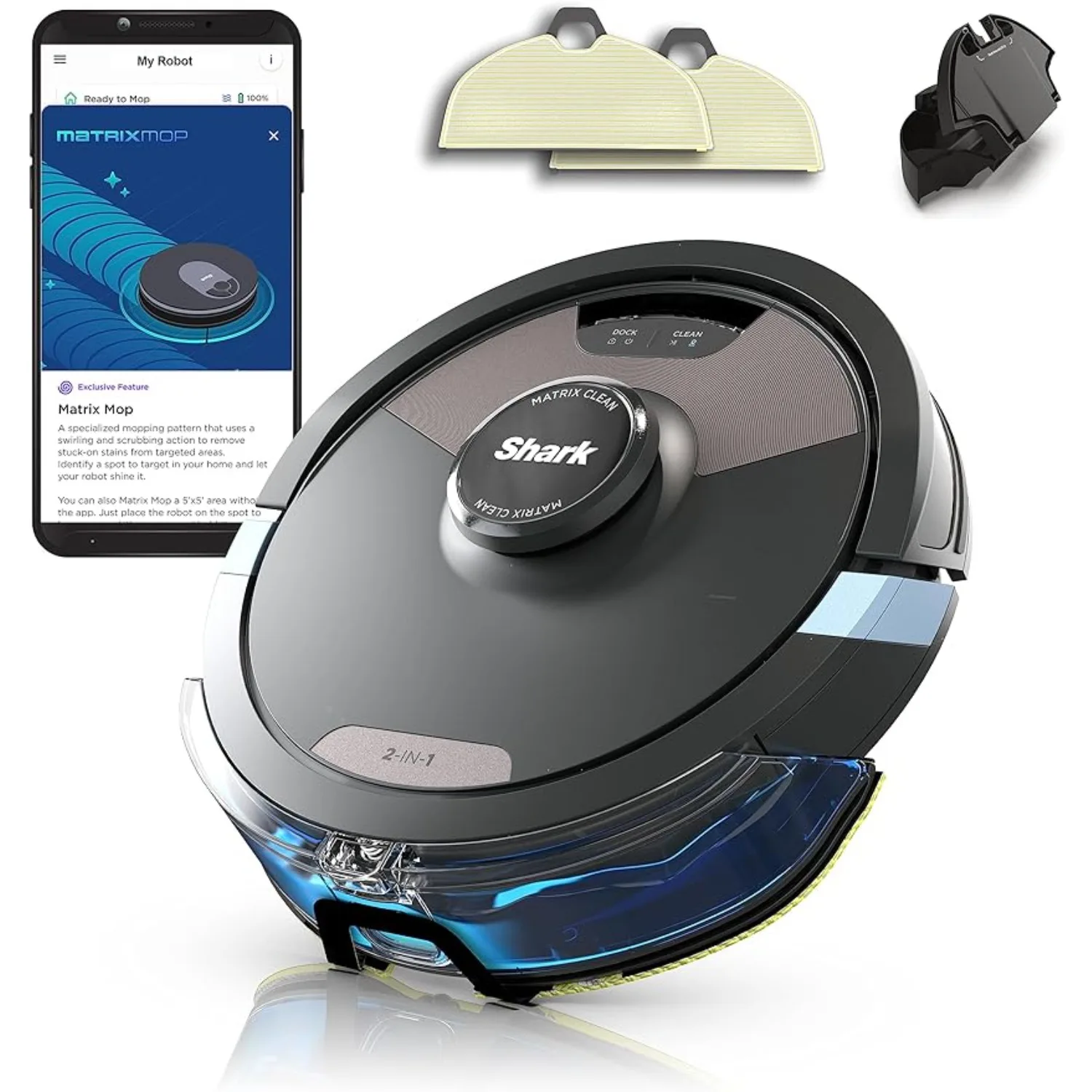 

AI Ultra Robot Vacuum and Mop with Matrix Clean Navigation, CleanEdge Technology, Perfect for Pet Hair, Carpets, Hard Floors