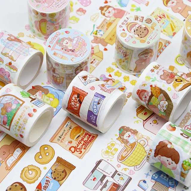 Kawaii Cartoon Washi Tape Cute Girls Yummy Food Snacks Decorative Label For  Scrapbooking Diary Book Album