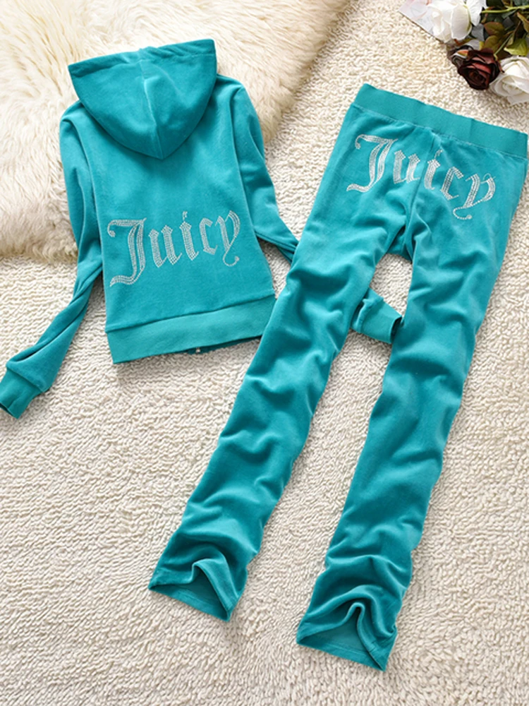 YICIYA Juicy Tracksuit Spring/Fall 2022 Women's Brand Velour Tracksuit Suit Women Velvet Zipper Sweatshirt And Pants Fat Sister