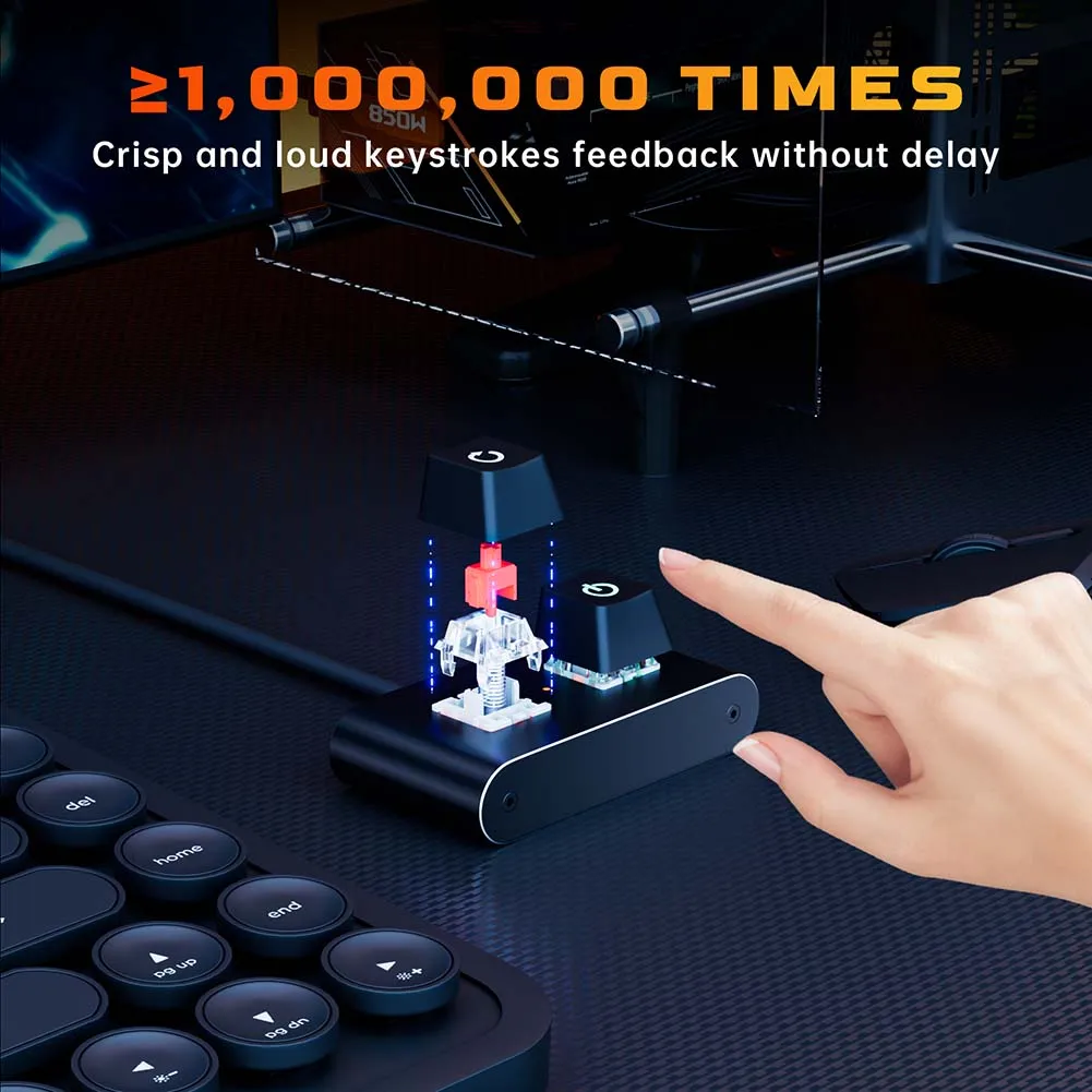 ON/Off Reset Switch Button w/Colorful LED Light PC External Power Supply Button Computer Power Switchs for Home Office Internet