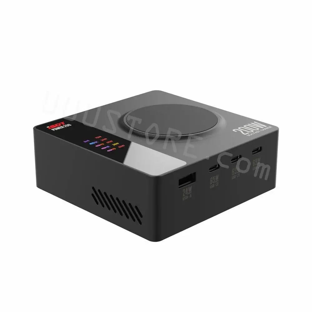 

2022 New ISDT POWER 200 200W Ultra High Power Desktop Fast Charger APP Connection 5 Independent Charger PD3.1 Quick Charging