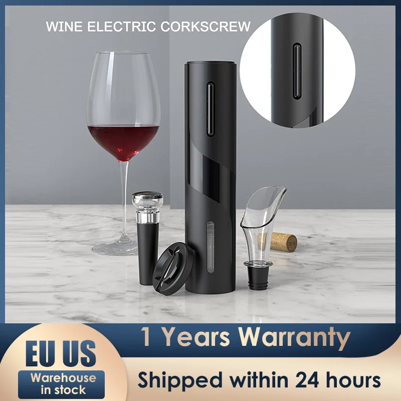 Electric Corkscrew Electric Corkscrew With Charging Station Vacuum Pump Vacuum Stopper And Pourer Gift For Wine Lovers Christmas вакуумная пробка для вина circle joy electric vacuum stopper cj js03