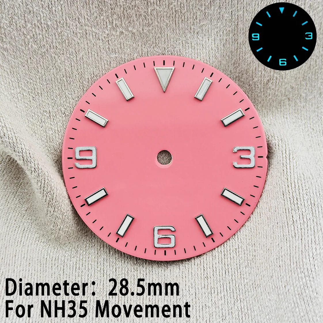 Smooth Green Luminous Watch Dial – 28.5mm Replacement Accessory