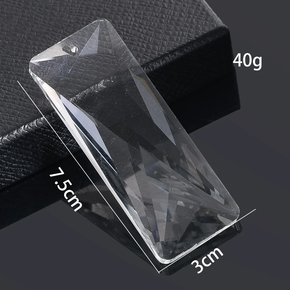 75mm Suncatcher Crystal Hanging Precision Faceted Glass Prisms Pendant Chandeliers Parts Replacement Garden Christmas Tree Decor