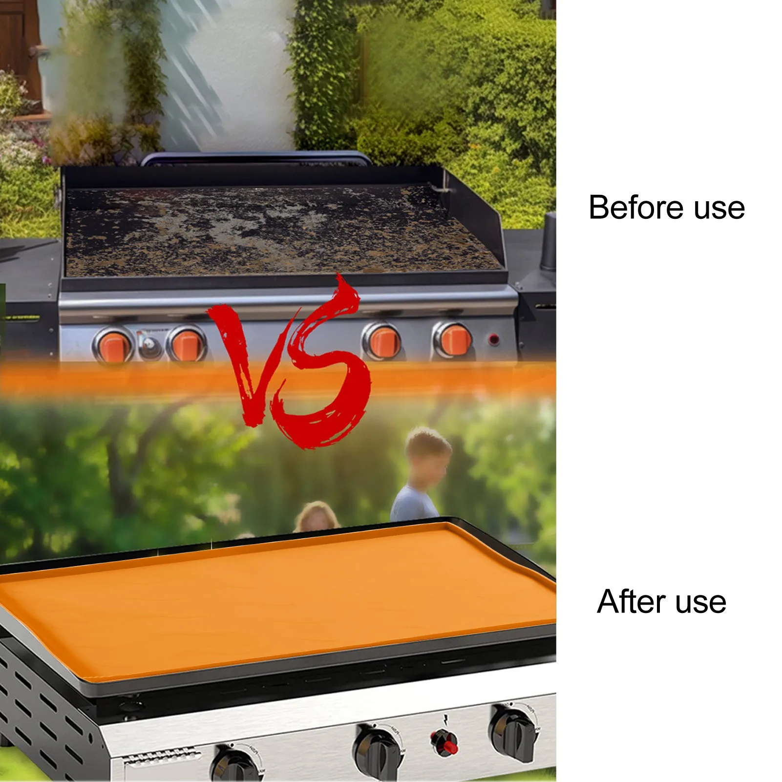 Grill Mat Silicone Blackstone Griddle Top Cover Anti Sticky Grill Protective Cover Mat 22/28/36inch Grey
