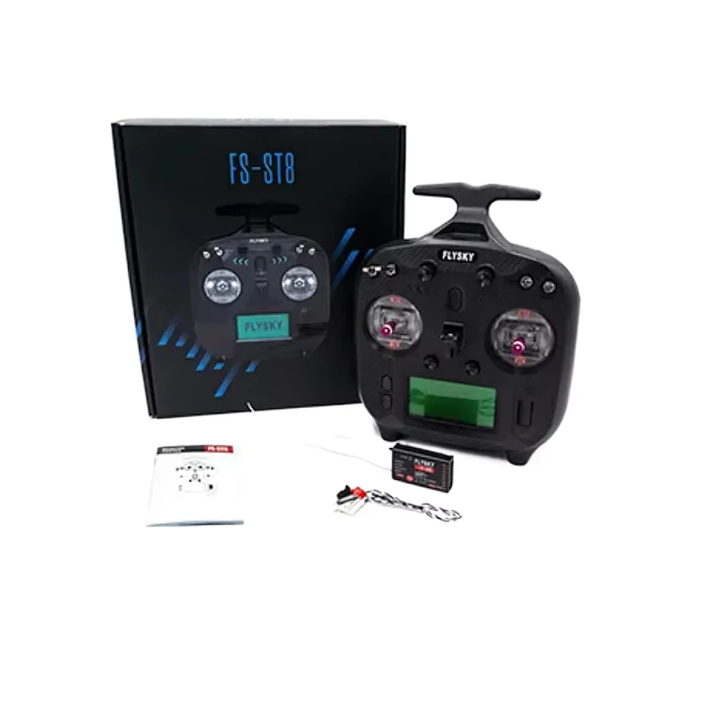FLYSKY FS-ST8 2.4G 10CH ANT RGB 어시스턴트 3.0 라디오 송신기 FS-SR8 수신기, RC 비행기 자동차 제어용, 2S 1100mAh 1C 배터리