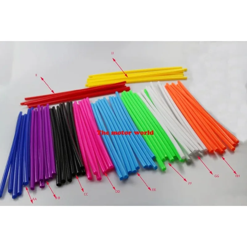 colorfull 72PCS Bike Motorcycle Mountain MTB Wheel Modification Spokes Sleeve Tube Safety Snap-On Clip Warn