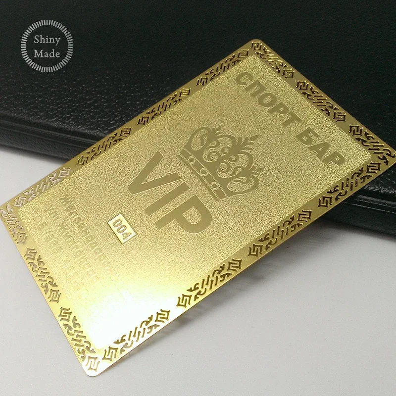 

Custom Gold VIP membership card metal business card with custom logo