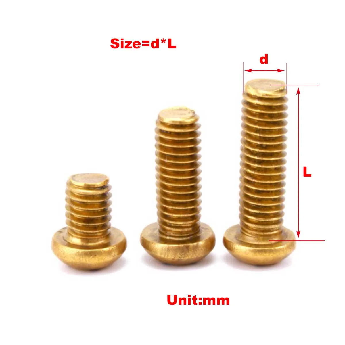 

Brass Round Head Cross Machine Tooth Screw M2M2.5M3M4M5M6