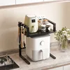 1pc Kitchen Countertop Storage Shelf Pull Out Air Fryer Rack Multi Functional Oven Storage Adjustable Height Kitchen Organizers 4