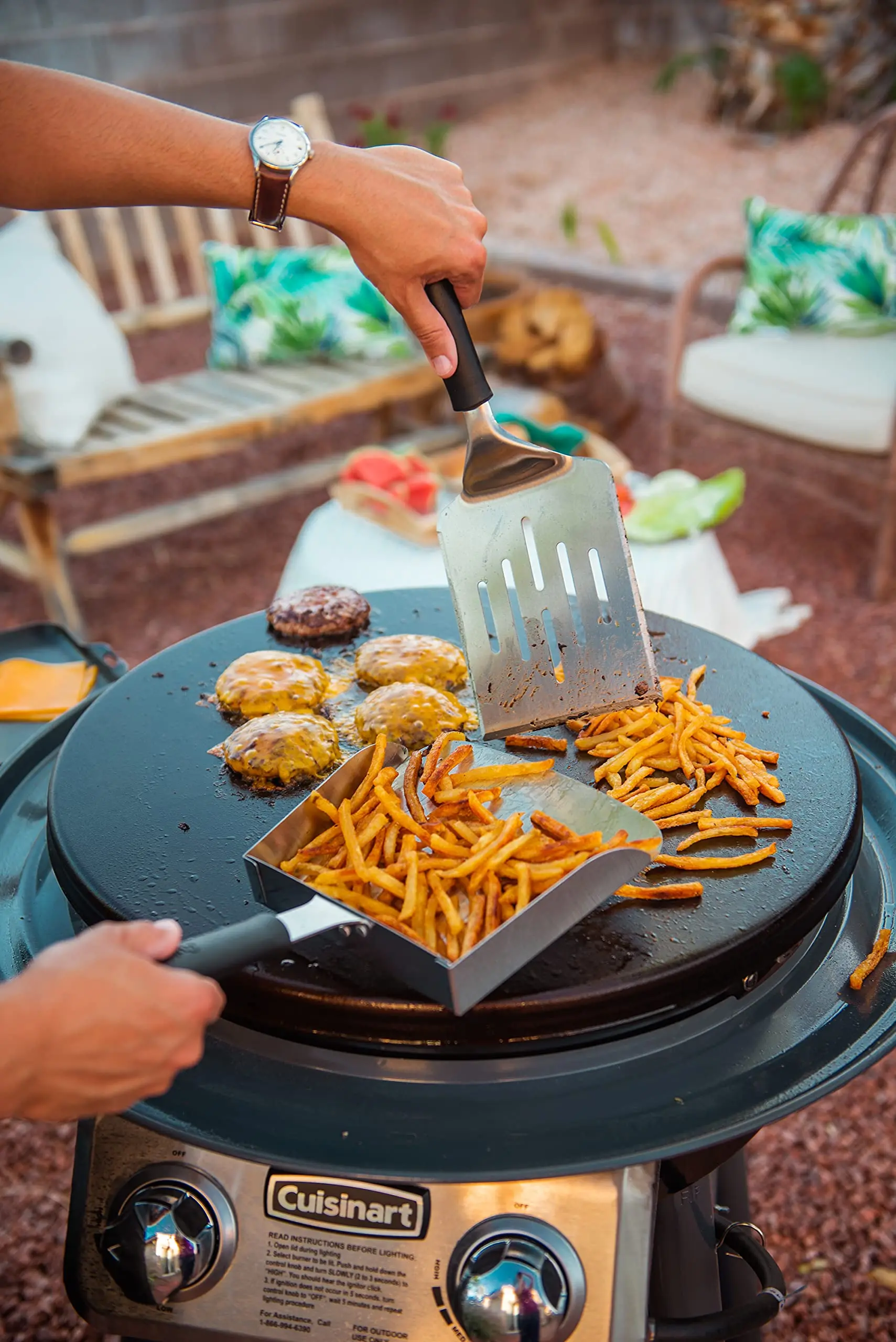 Stanbroil Stainless Steel Griddle Food Mover Smash Burger Food Shovel Grill Spatula Great For Stir Fry And Move Food, 15inch