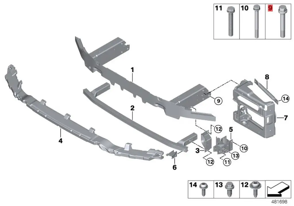 

X1 2018-2020b mwx1 f48 18i b32 hexagonal bolt and flat washer fixed bracket base