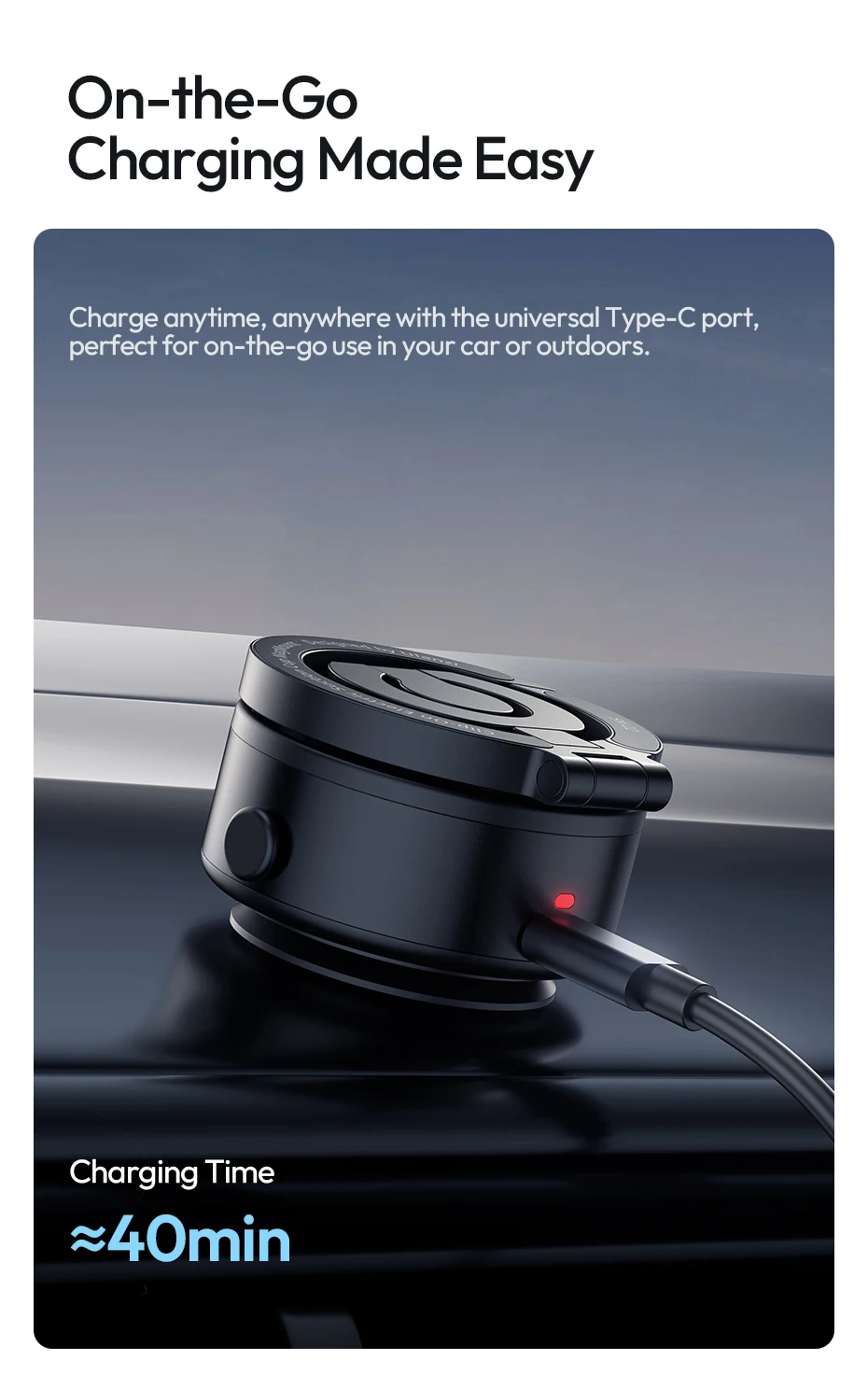 Clip-On Electric Suction Cup MagMount Phone Mount for iPhone 16 15 14 13 for Wal