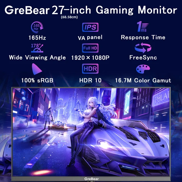【新品未使用品】GreBear ゲーミングモニター27インチ 165Hz Amazon.co.jp: Grebear 湾曲ゲーミングモニター 165Hz 27インチ