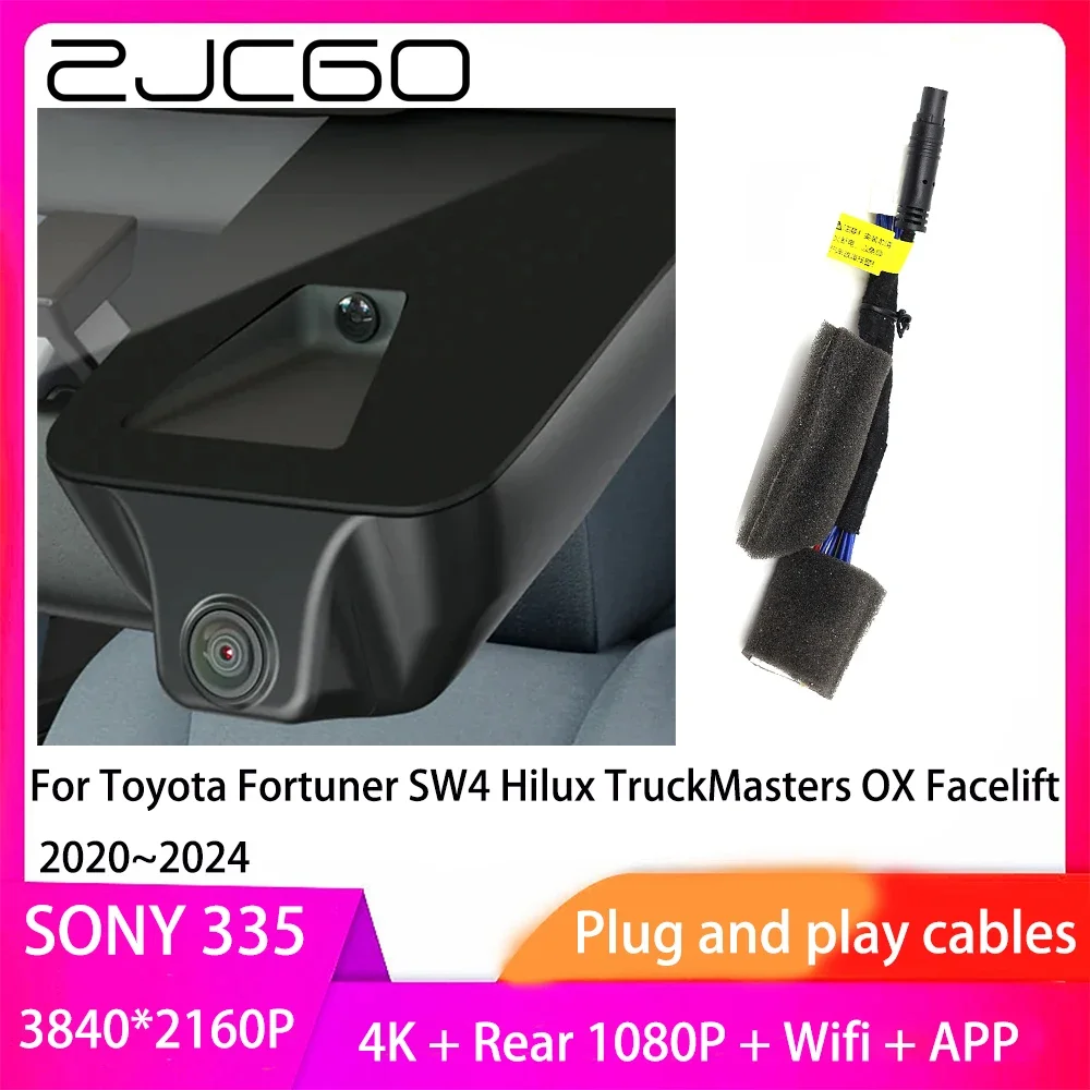 

ZJCGO Plug and Play DVR Dash Cam UHD 4K 2160P Video Recorder for Toyota Fortuner SW4 Hilux TruckMasters OX Facelift 2020~2024