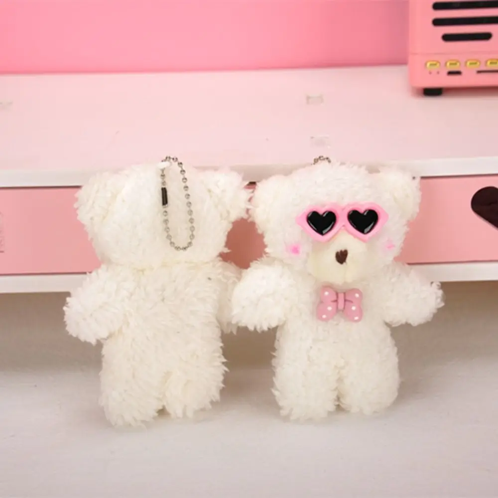 Keychain Stuffed Toy Birthday Gifts Party Wedding Keychain Stuffed Animal Toys Glasses Bears Plush Keyring Bear Plush Keychain