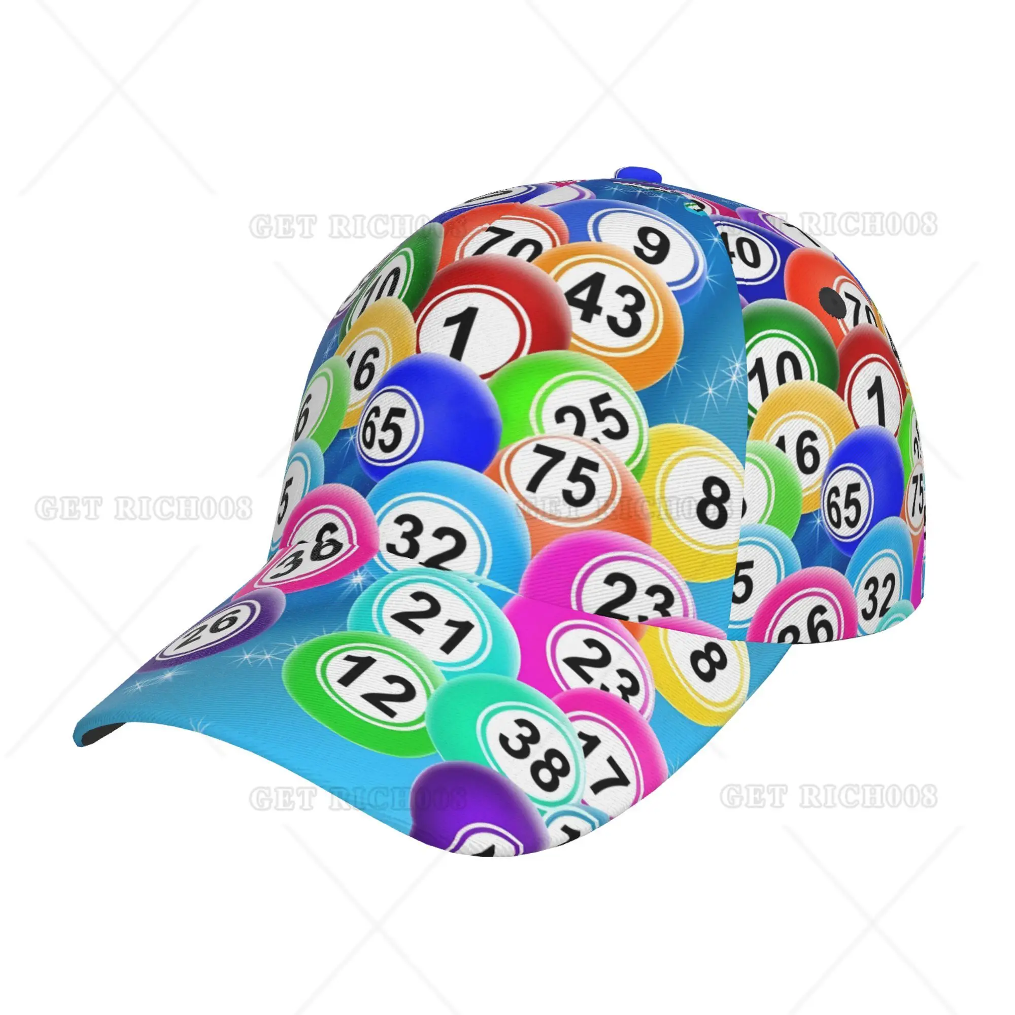 Unisex Bingo Lovers Hip Hop Baseball Cap, impressão, homens, mulheres, meninos, meninas, moda, confortável, ajustável, pai chapéu, esportes, ao ar livre, 1 Tamanho