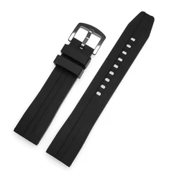 Large Silicone Sport Wristbands for Watches - 20mm/22mm Strap Size (Black)