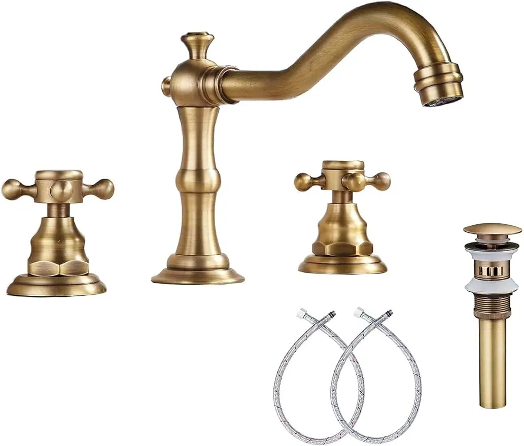 ggstudy-8-inch-2-handles-3-holes-widespread-bathroom-sink-faucet-antique-brass-bathroom-vanity-faucet-basin-mixer-tap-faucet-mat