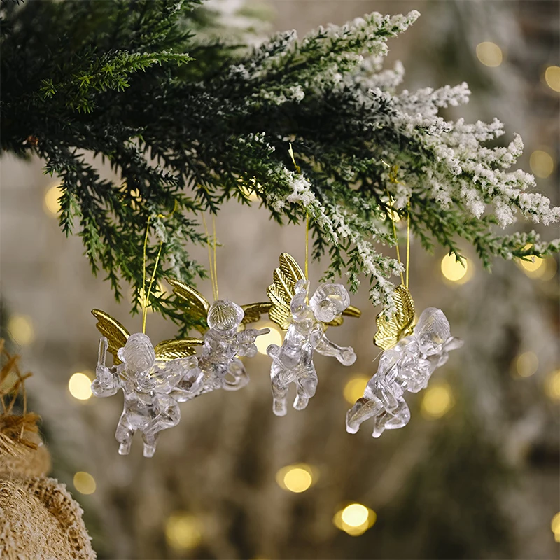 Adorno De Ángel Navideño Con Cuernos Y Alas - Colgante Para Árbol De Navidad, 15x8 Cm - Decoración Navidad, Bodas, Regalo Niño