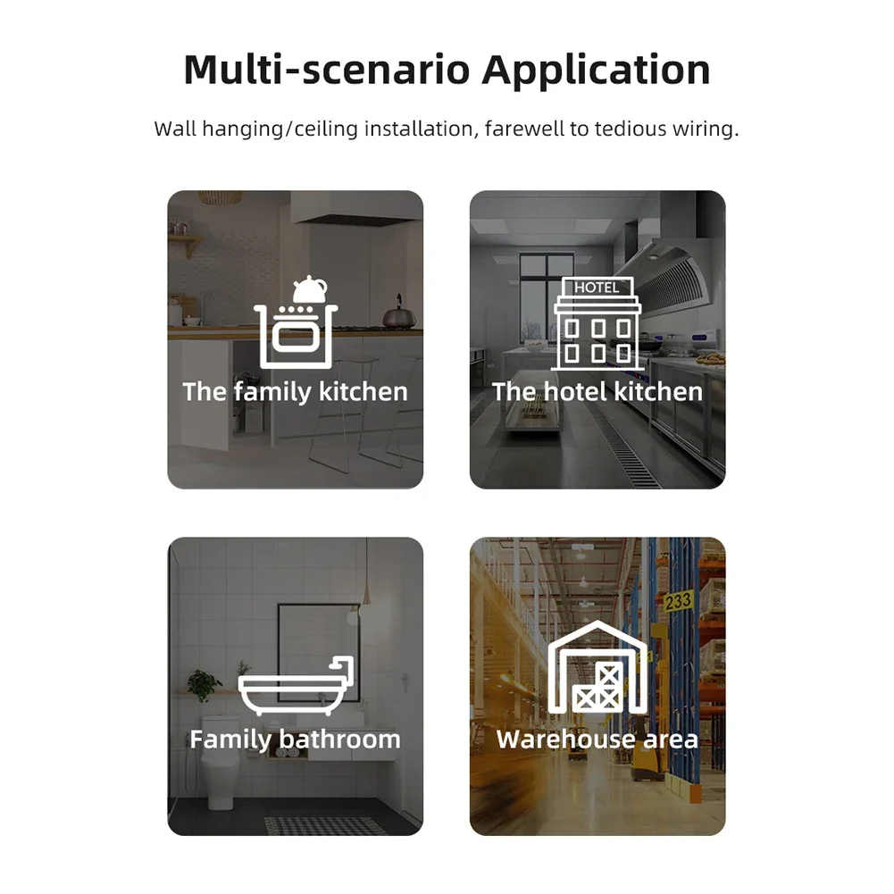 Tuya Gas Leak Sensor Digital Display Propane Detector APP Remote Control Smart WiFi Gas Leak Detector for LPG Gas Biogas Methane