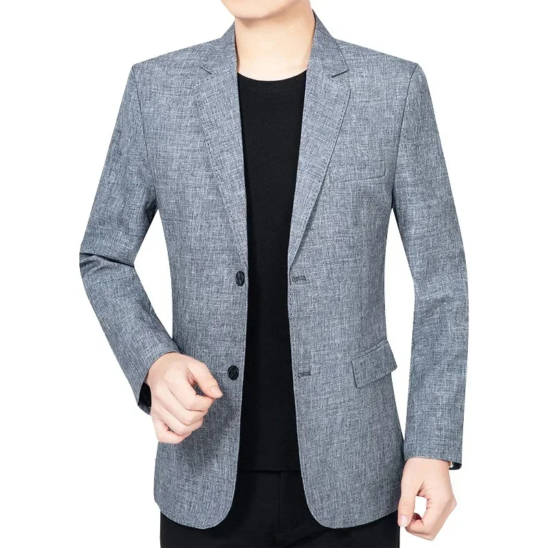

Мужской однотонный деловой костюм, деловой Повседневный пиджак, новый весенний тонкий пиджак, качественные мужские приталенные пиджаки, мужская одежда 4XL