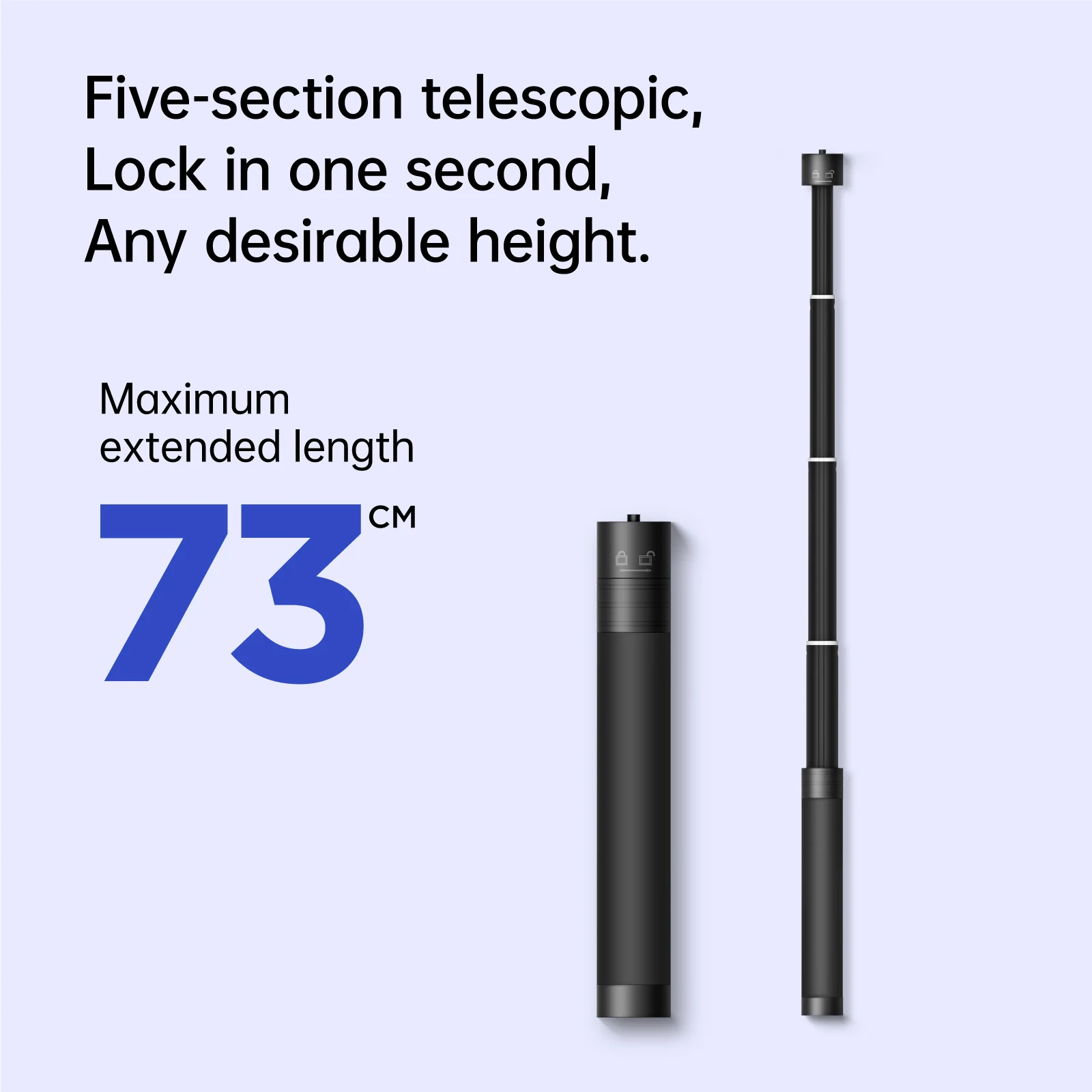 Aochuan E10 Aluminum Extension Rod 28.7&rdquo; Adjustable Selfie Stick Compatible with 3-Axis Gimbal camera accessories action camera accessories handheld gimbal accessories