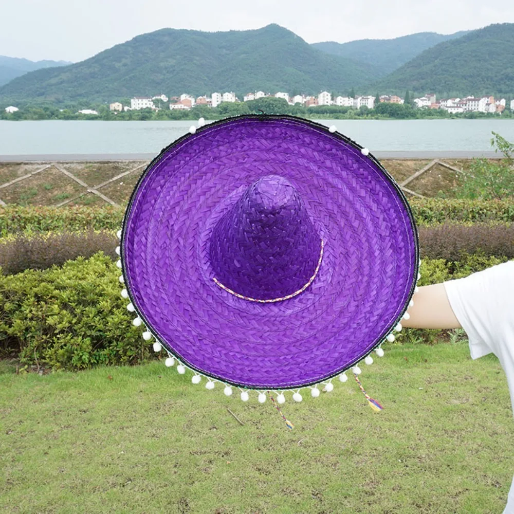 Mexican Party Hat Sun Hat Sun Protection Hat Colorful Wide Brim Straw Hats Summer Outdoor Sun Hat Sombrero Halloween Party Decor Apparel Accessories