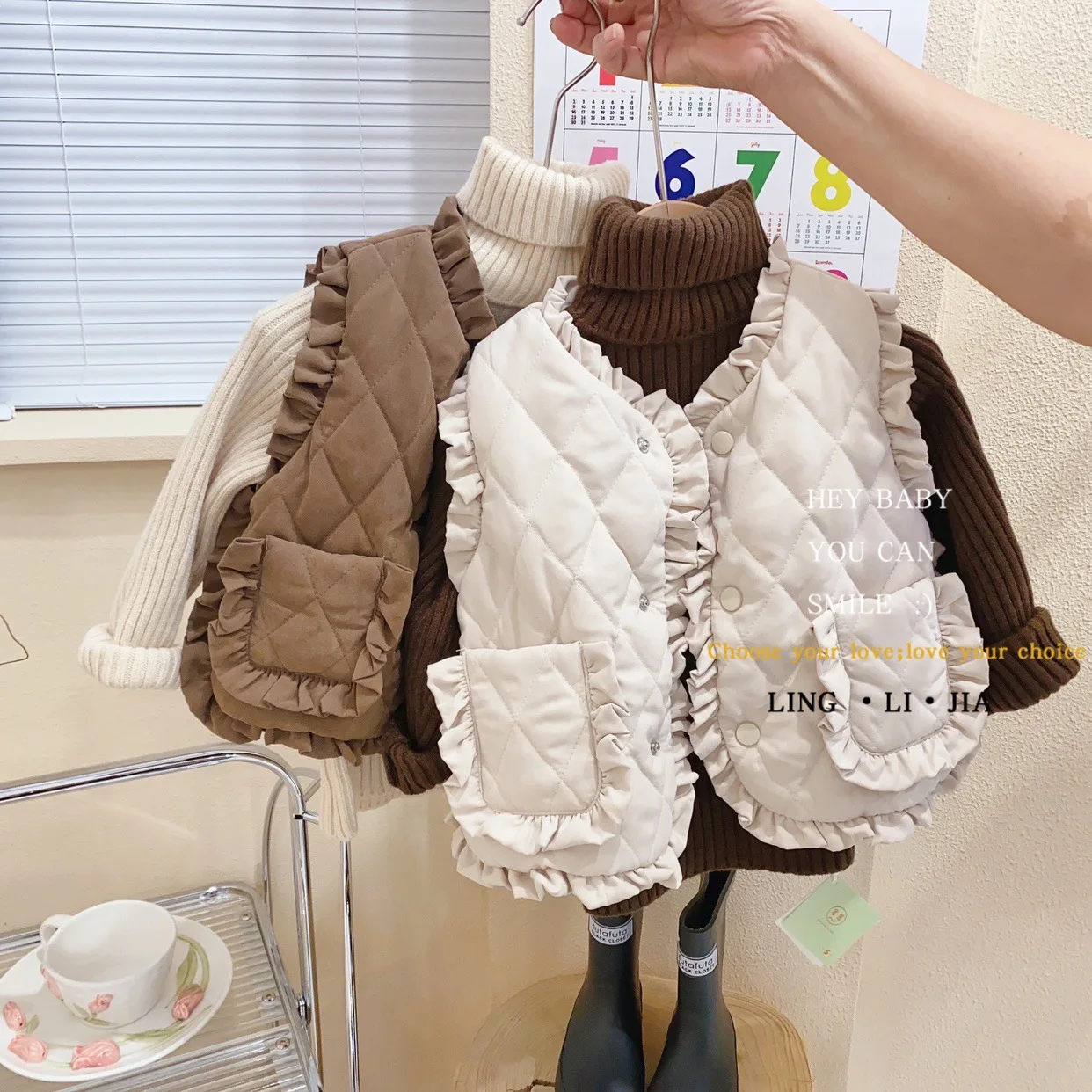 Girls Autumn Winter Vest 12M-6Y Baby Thickened Warm Clothes Children Wear Lace Outside Vest children vest