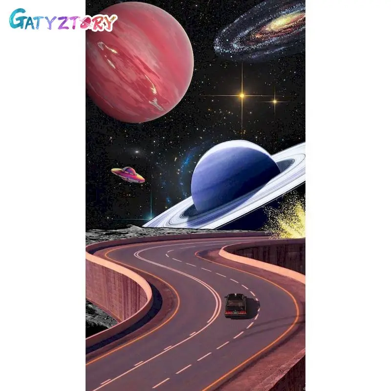 

GATYZTORY Painting By Number Galaxy Scenery Drawing On Canvas HandPainted Gift DIY Picture By Number Kits Home Decoration